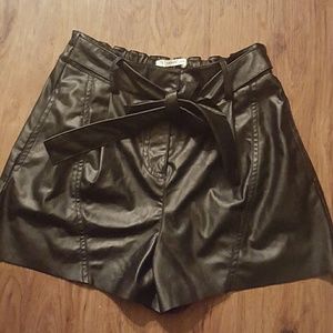 Faux Leather Shorts