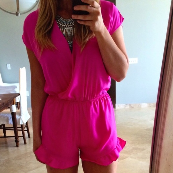 Hot pink romper- RESERVED