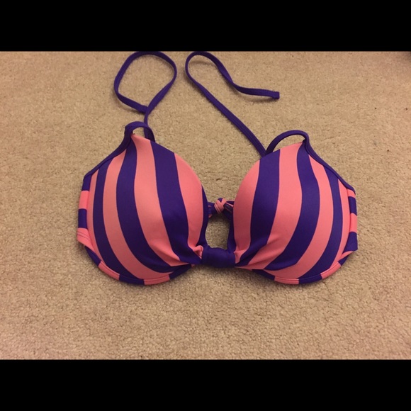 pink and purple bikini top