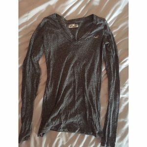 Hollister Heathered Grey Long Sleeve Top