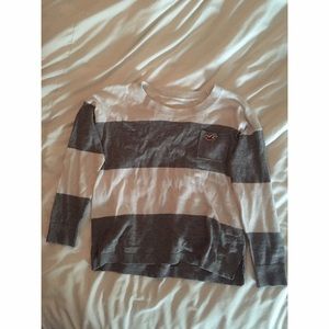 Hollister Striped 3/4 Length Crop Top