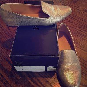 J crew silver loafers