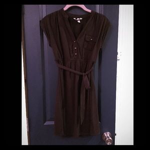 Brown military style dress