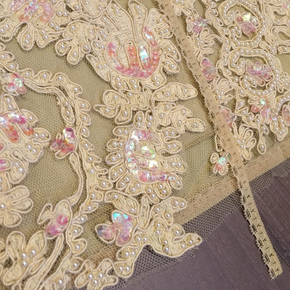 Anthropologie Beaded Rivulet skirt Odille yellow - Picture 3 of 4