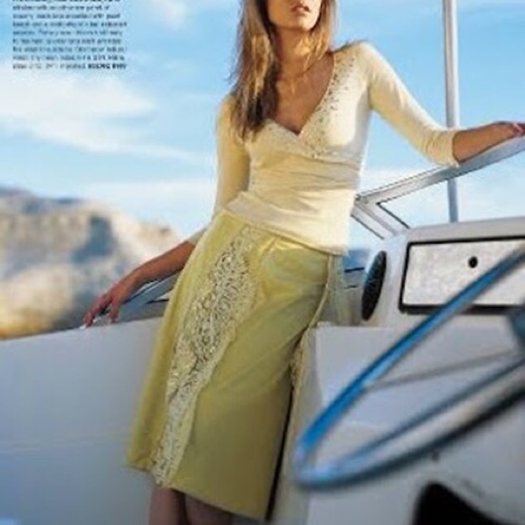 Anthropologie Beaded Rivulet skirt Odille yellow - Picture 4 of 4