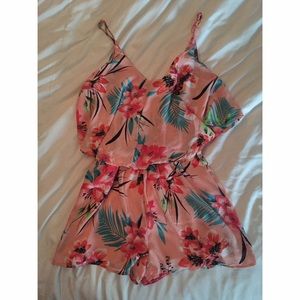 Floral Ruffle Tank Romper