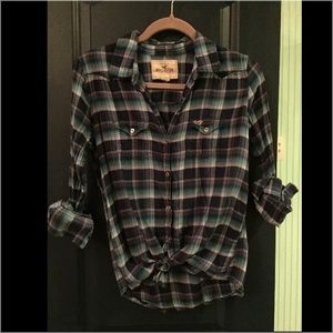 Hollister cotton plaid button up