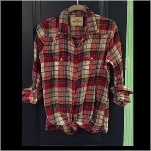 Hollister cotton plaid button up
