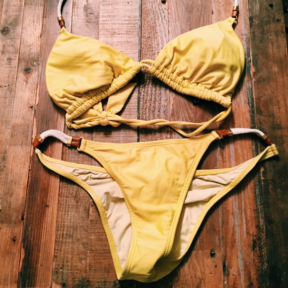 ViX tri top in yellow with matching bottoms