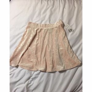 Peach Velvet Skater Skirt