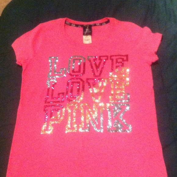 NWT VS Pink Glitter Tee