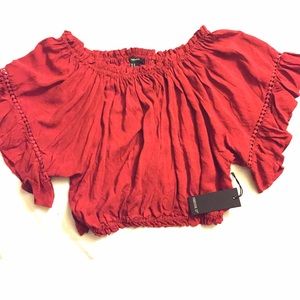 NWT Forever 21 orange crop top!