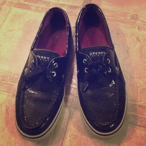 Black Sparkly Sperry's