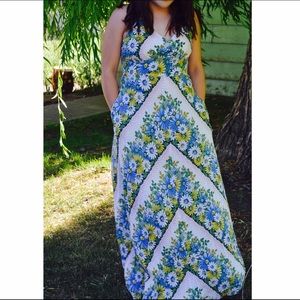 Daisy Chevron Anthropologie Maxi Dress