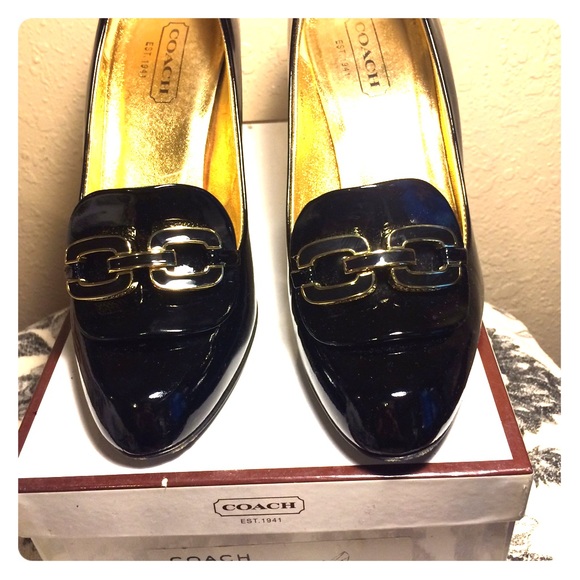 Black Italian made Coach heels