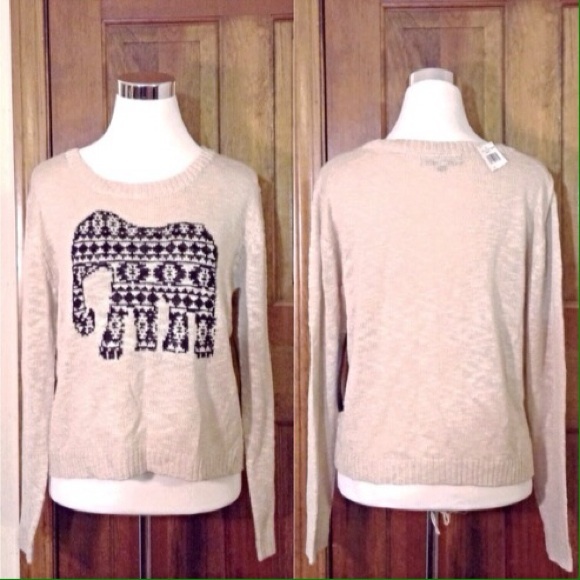 🌟Amazing Aztec Elephant Slouchy Pullover Sweater - Picture 3 of 3