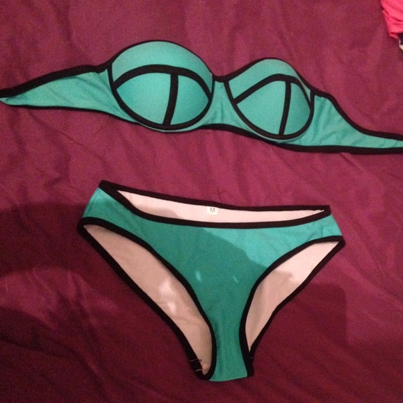 Blue and black bathing suit!