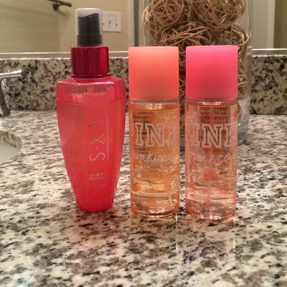 2 sprays, a shimmer body mist and 2 lotions