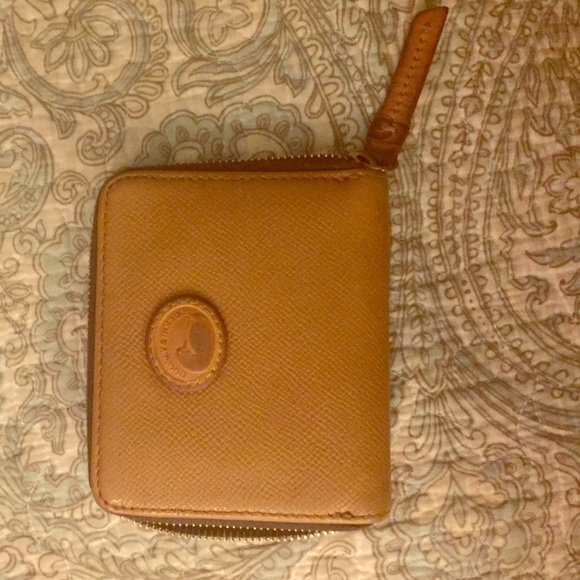 Brown leather zip around wallet