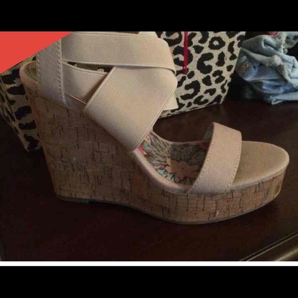 Madden Girl by Steve Madden beige wedges