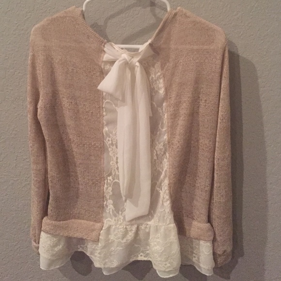 Anthropologie sweater with lacy detail