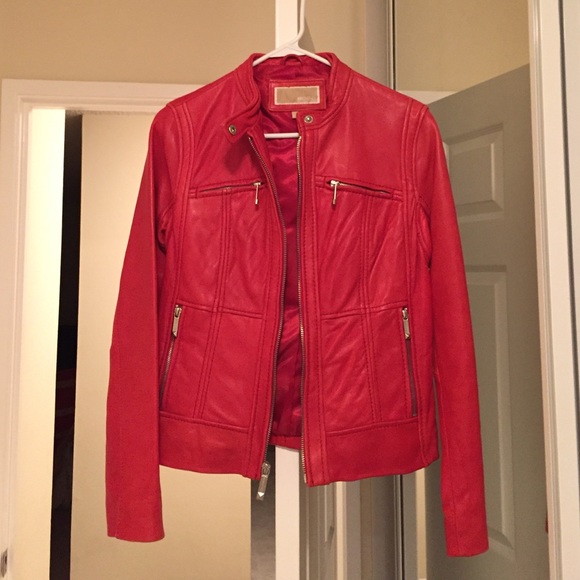 MICHAEL Michael Kors coral leather jacket