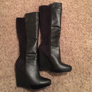 Just Fab sleek wedge knee-high boots