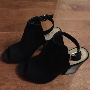 Black ankle strap heels
