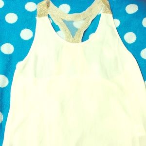 Cream top, decorated back 🌸NWOT