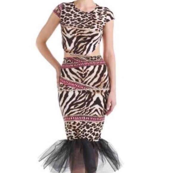 Animal print two piece set