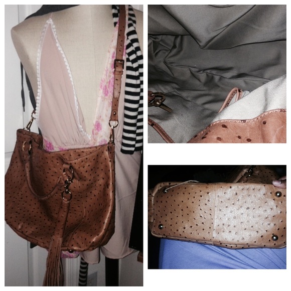 ‼️SOLD ‼️🌼G.I.L.I. Leather Roma 2 Ostrich Tote S - Picture 2 of 4