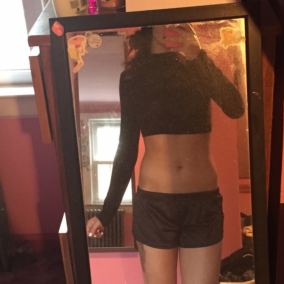 !!Ribbed knit mock neck top black!! - Picture 3 of 4