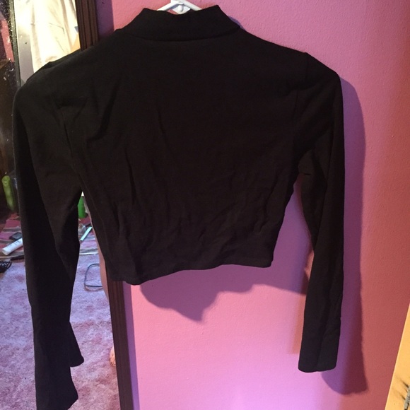 !!Ribbed knit mock neck top black!! - Picture 4 of 4