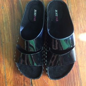 Black studded sandals