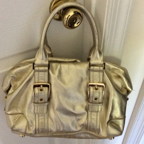 Gold leather bag