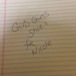 Gold guess shoes 9.5