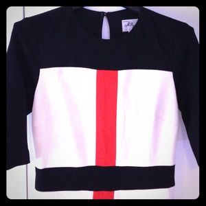 Milly Winter White Wool Dress w/Colorblock