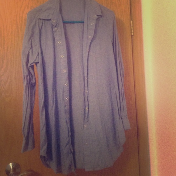 Greyish blue jean shirt