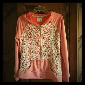BKE coral hooded sweatshirt