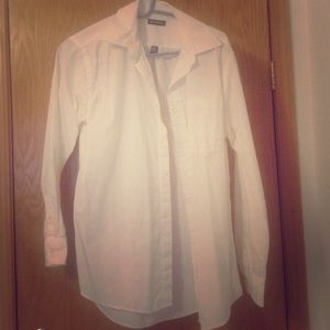 Unisex white dress shirt