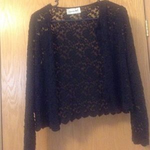 Black transparent short cardigan