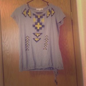 Cute yellow and grey tribal print shirt