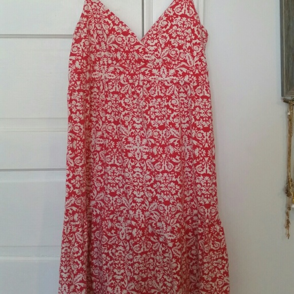 Watermelon colored cotton dress