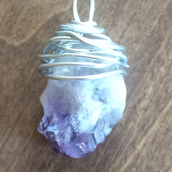 Wire wrapped amethyst necklace