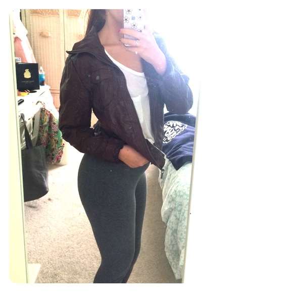 Maurice's Brown Leather Bomber Jacket