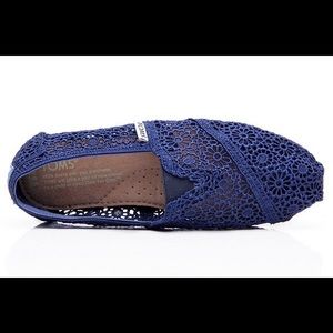 Navy blue crocheted TOMS