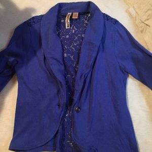 Royal Blue Blazer with cute lace back!
