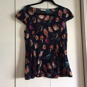 Anthropologie bird peplum
