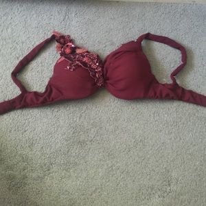 Burgundy bra