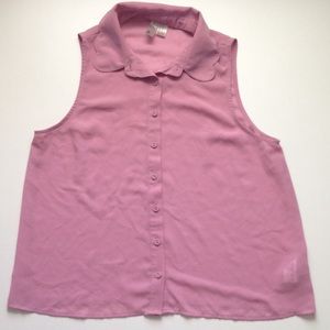 Pink scalloped shirt